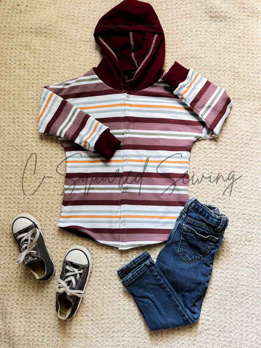 Burgundy Stripe Shacket