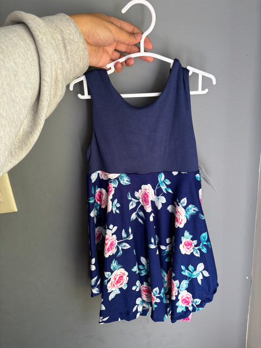 Navy Floral Twirl Dress
