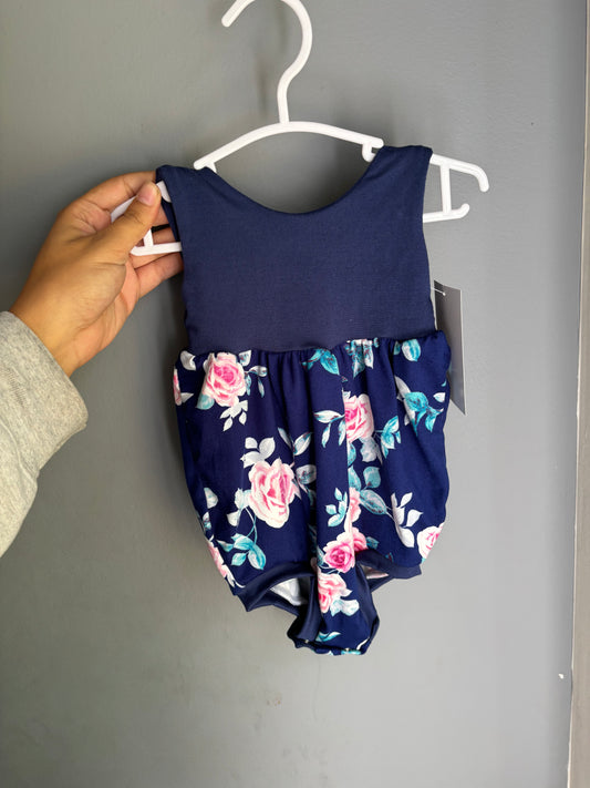 Navy Floral Bubble Romper