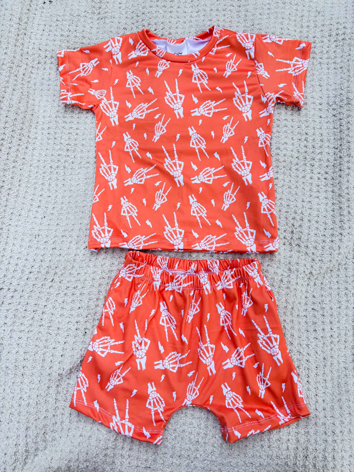 Skeleton Hands Basic Tee and Play Shorts
