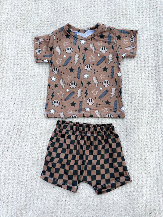 Smiles & Skateboards Basic Tee and Play Shorts