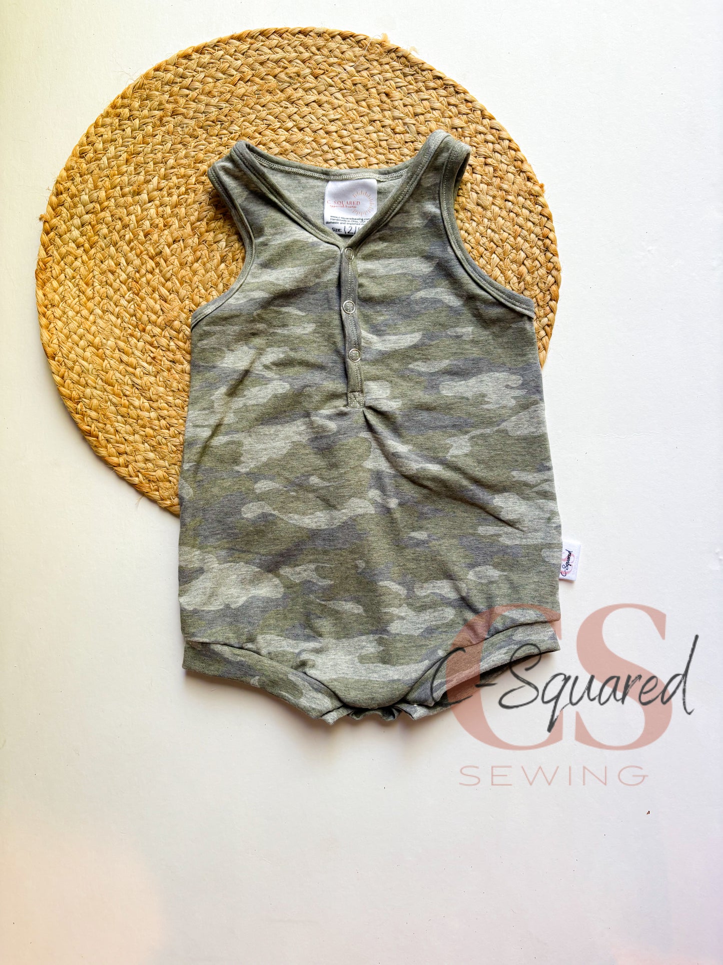 Neutral Camo Placket Rompers