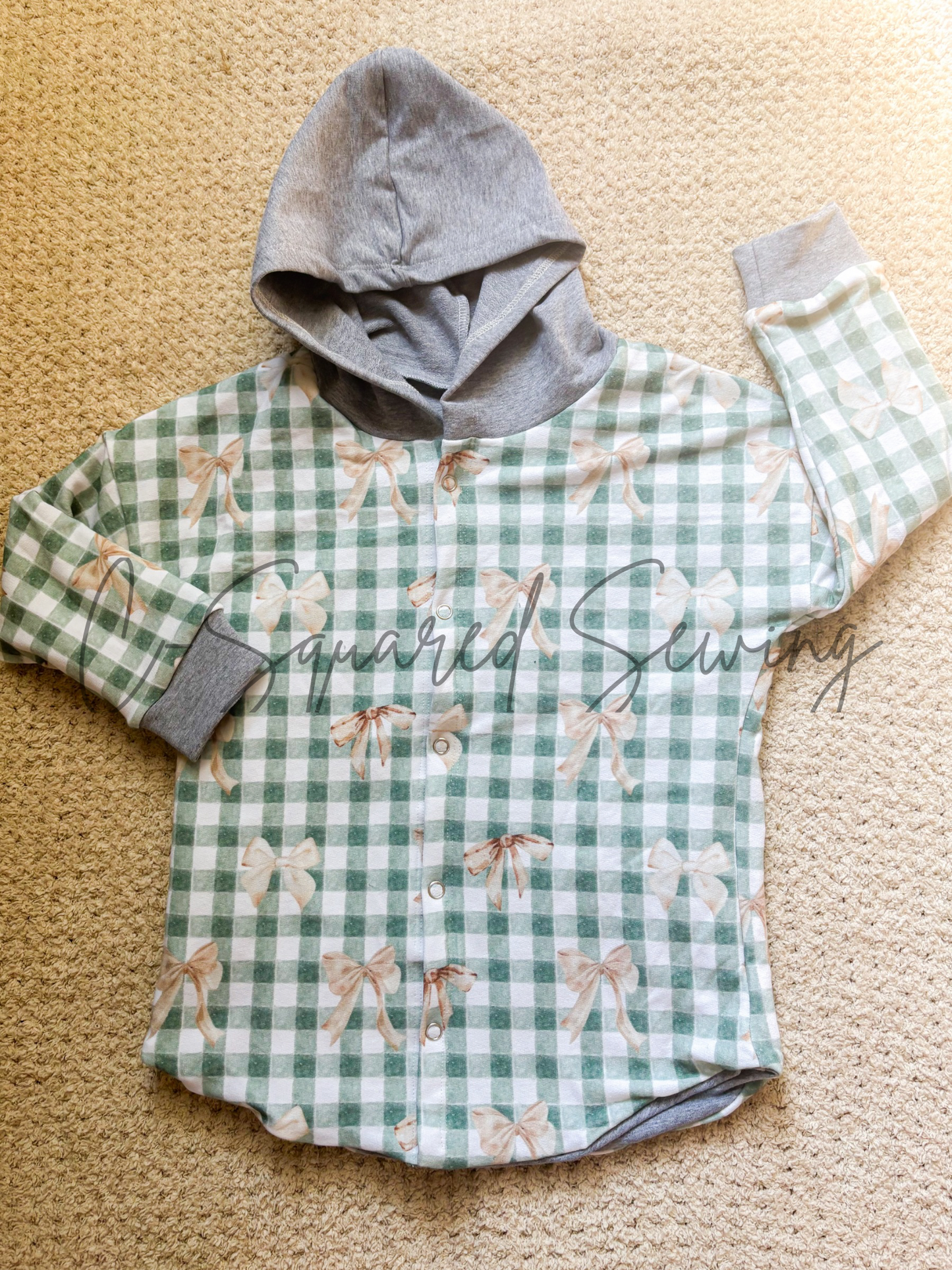 Green Gingham Bows Shacket