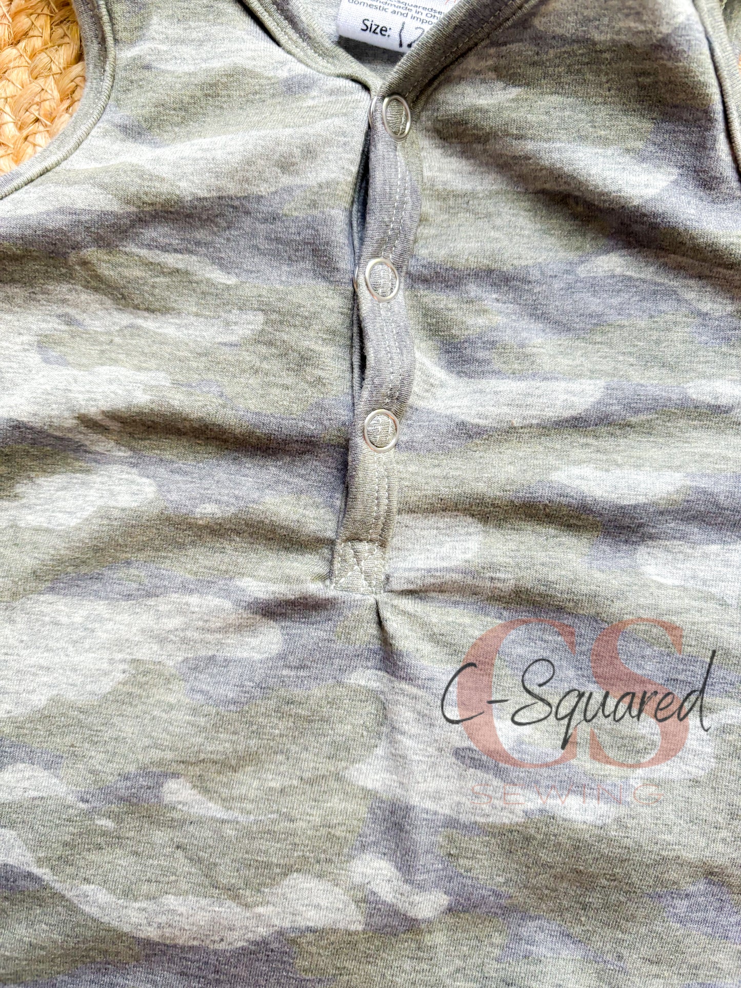 Neutral Camo Placket Rompers