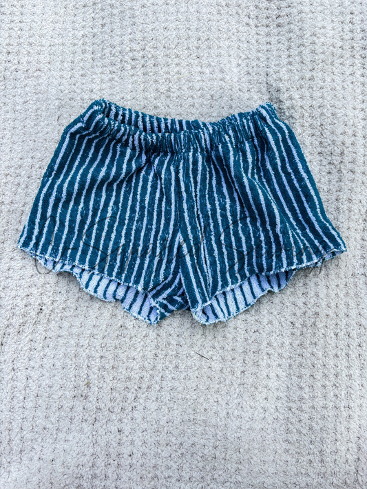Teal Stripe Towel Breezy Shorts