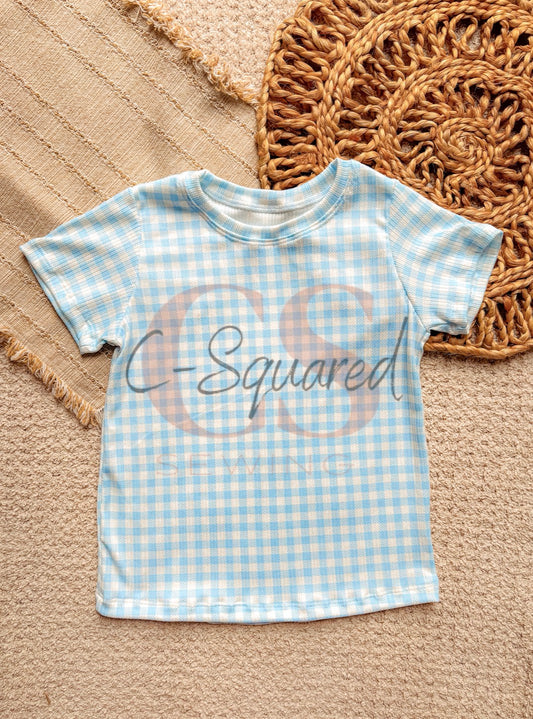 Blue Gingham T-Shirt