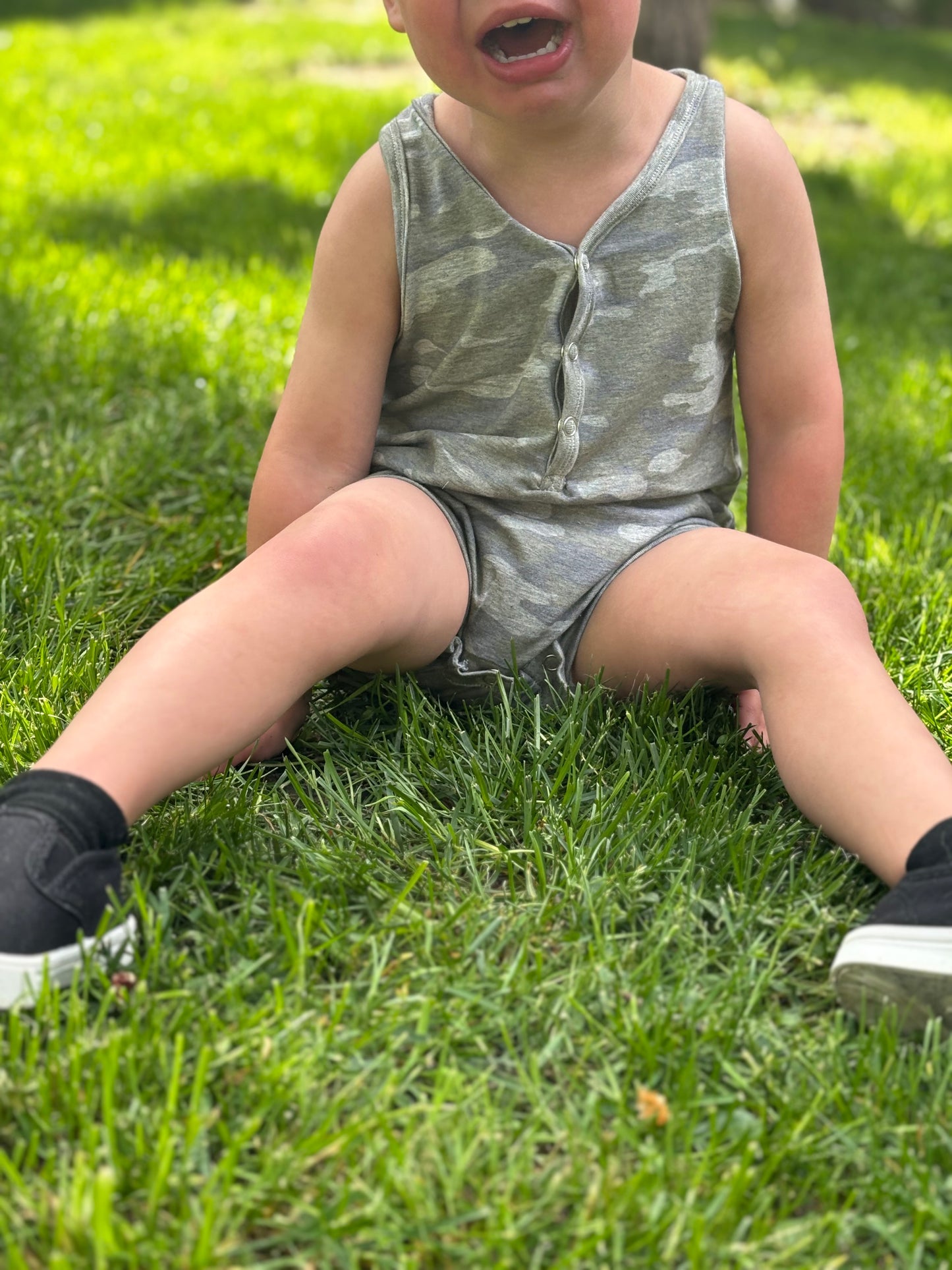Neutral Camo Placket Rompers