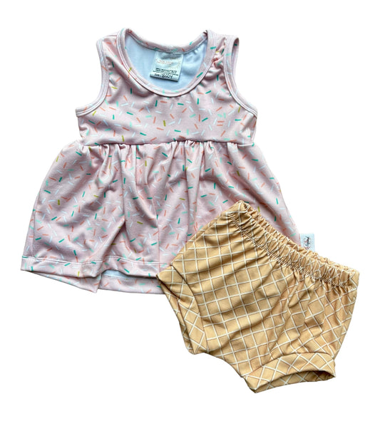 Ice Cream Peplum and Shorties Set