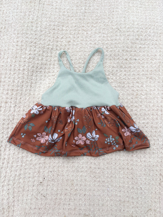 Warm Floral Clover Peplum