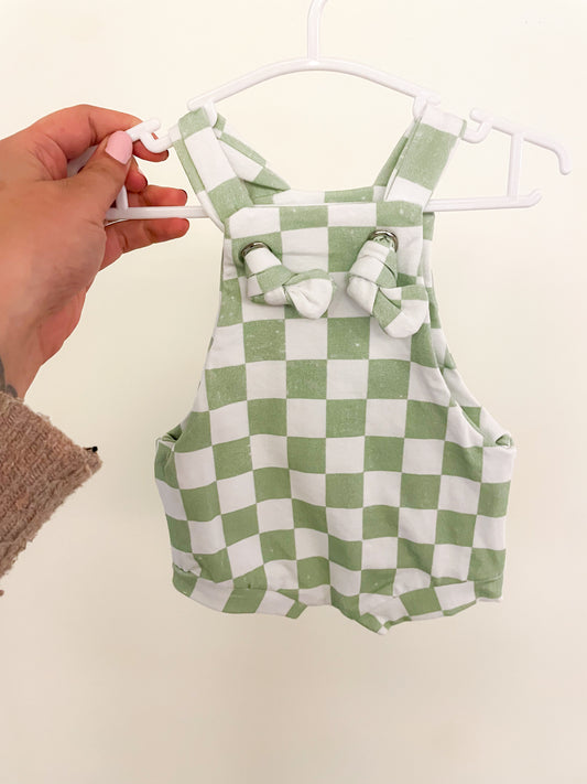 Green Checkered Overalls