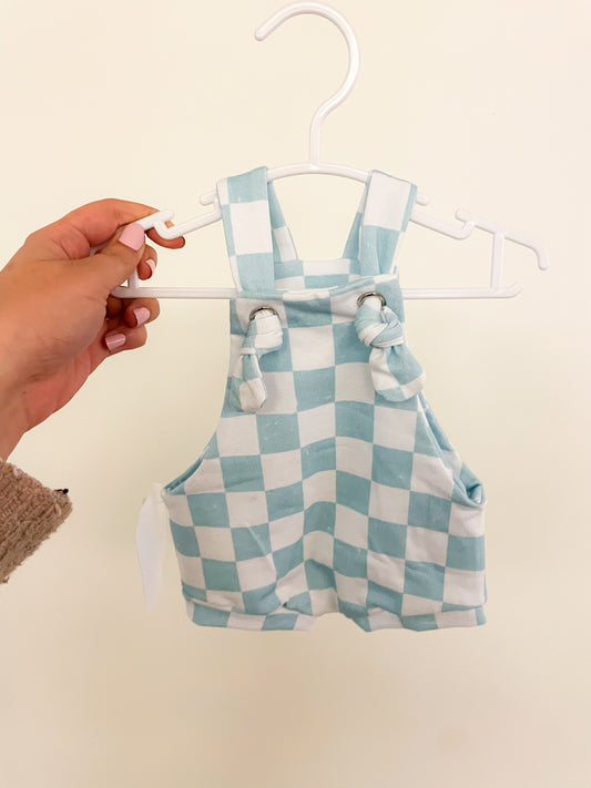 Blue Checker Overalls